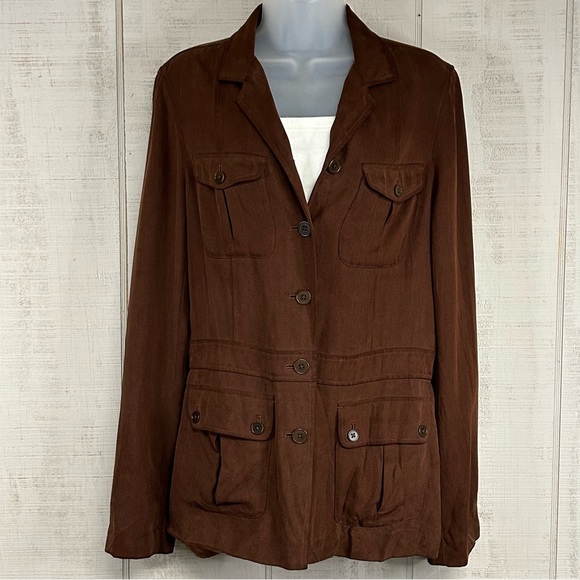 Lauren Ralph Lauren Brown Utility Jacket - Picture 1 of 12
